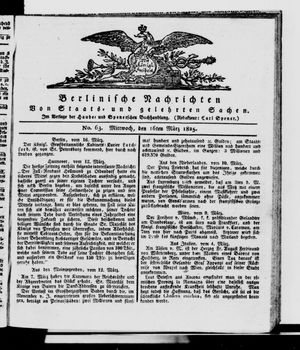 Berlinische Nachrichten von Staats- und gelehrten Sachen vom 16.03.1825