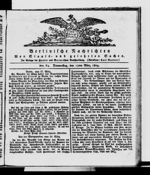 Berlinische Nachrichten von Staats- und gelehrten Sachen vom 17.03.1825