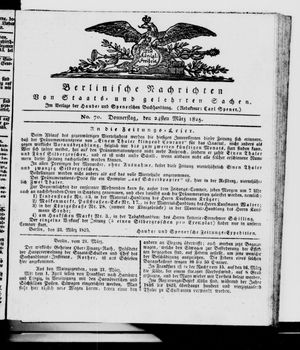 Berlinische Nachrichten von Staats- und gelehrten Sachen vom 24.03.1825