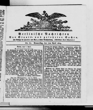 Berlinische Nachrichten von Staats- und gelehrten Sachen vom 07.04.1825