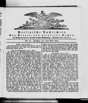 Berlinische Nachrichten von Staats- und gelehrten Sachen vom 12.04.1825