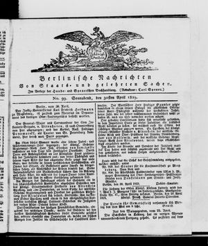 Berlinische Nachrichten von Staats- und gelehrten Sachen vom 30.04.1825