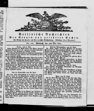 Berlinische Nachrichten von Staats- und gelehrten Sachen vom 04.05.1825