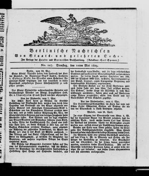 Berlinische Nachrichten von Staats- und gelehrten Sachen vom 10.05.1825