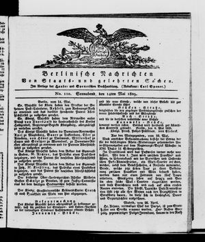 Berlinische Nachrichten von Staats- und gelehrten Sachen vom 14.05.1825