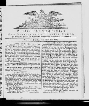 Berlinische Nachrichten von Staats- und gelehrten Sachen vom 17.05.1825