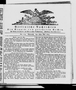 Berlinische Nachrichten von Staats- und gelehrten Sachen vom 18.05.1825