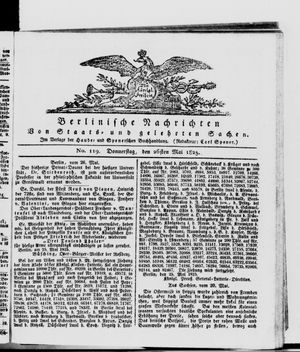 Berlinische Nachrichten von Staats- und gelehrten Sachen on May 26, 1825