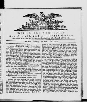 Berlinische Nachrichten von Staats- und gelehrten Sachen vom 30.05.1825