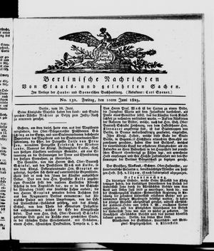 Berlinische Nachrichten von Staats- und gelehrten Sachen vom 10.06.1825