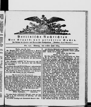 Berlinische Nachrichten von Staats- und gelehrten Sachen vom 20.06.1825