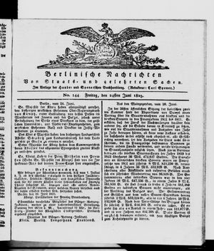 Berlinische Nachrichten von Staats- und gelehrten Sachen vom 24.06.1825