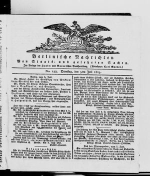 Berlinische Nachrichten von Staats- und gelehrten Sachen vom 05.07.1825