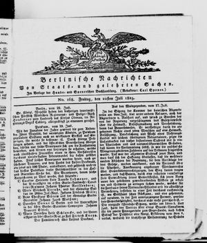 Berlinische Nachrichten von Staats- und gelehrten Sachen vom 22.07.1825