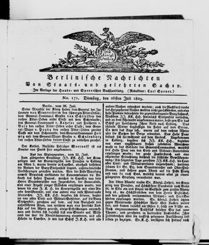 Berlinische Nachrichten von Staats- und gelehrten Sachen vom 26.07.1825