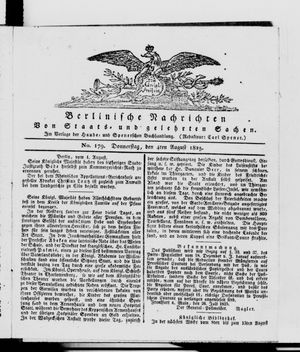 Berlinische Nachrichten von Staats- und gelehrten Sachen vom 04.08.1825