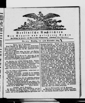 Berlinische Nachrichten von Staats- und gelehrten Sachen vom 13.09.1825