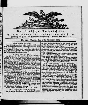 Berlinische Nachrichten von Staats- und gelehrten Sachen vom 26.09.1825