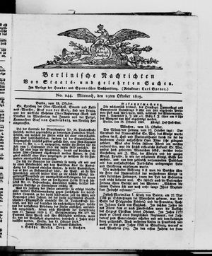 Berlinische Nachrichten von Staats- und gelehrten Sachen vom 19.10.1825