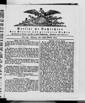 Berlinische Nachrichten von Staats- und gelehrten Sachen vom 24.10.1825