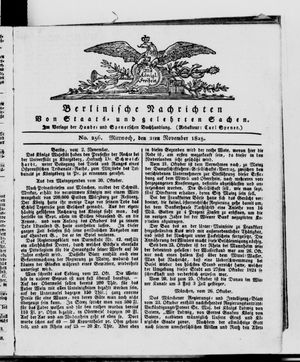 Berlinische Nachrichten von Staats- und gelehrten Sachen vom 02.11.1825