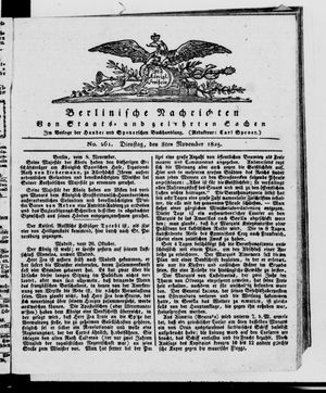 Berlinische Nachrichten von Staats- und gelehrten Sachen vom 08.11.1825