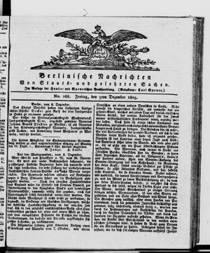 Berlinische Nachrichten von Staats- und gelehrten Sachen vom 09.12.1825