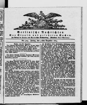 Berlinische Nachrichten von Staats- und gelehrten Sachen vom 30.12.1825