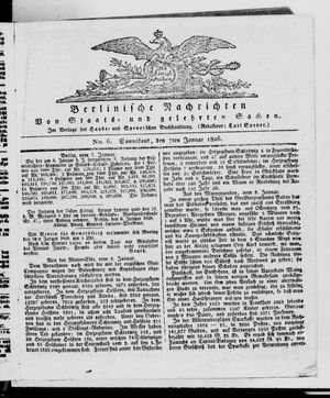 Berlinische Nachrichten von Staats- und gelehrten Sachen vom 07.01.1826