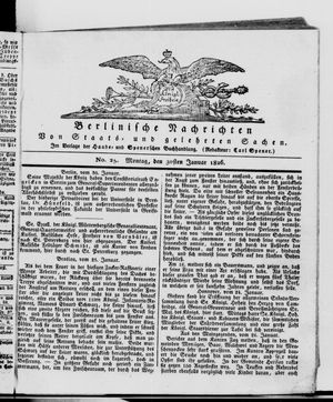 Berlinische Nachrichten von Staats- und gelehrten Sachen vom 30.01.1826