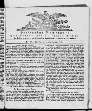 Berlinische Nachrichten von Staats- und gelehrten Sachen vom 31.01.1826