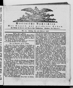 Berlinische Nachrichten von Staats- und gelehrten Sachen vom 03.02.1826