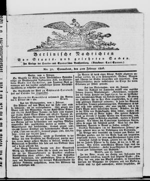 Berlinische Nachrichten von Staats- und gelehrten Sachen vom 04.02.1826