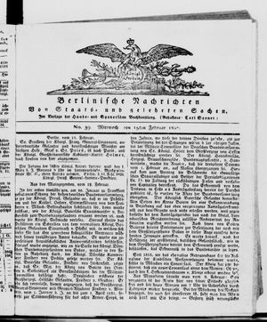 Berlinische Nachrichten von Staats- und gelehrten Sachen vom 15.02.1826