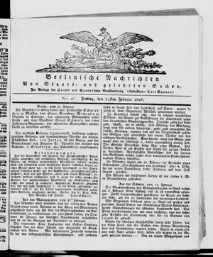 Berlinische Nachrichten von Staats- und gelehrten Sachen vom 24.02.1826