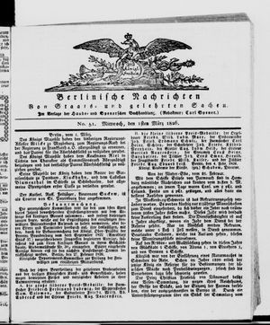 Berlinische Nachrichten von Staats- und gelehrten Sachen vom 01.03.1826