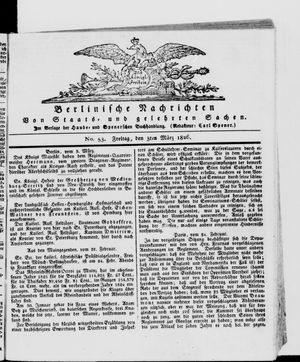 Berlinische Nachrichten von Staats- und gelehrten Sachen vom 03.03.1826