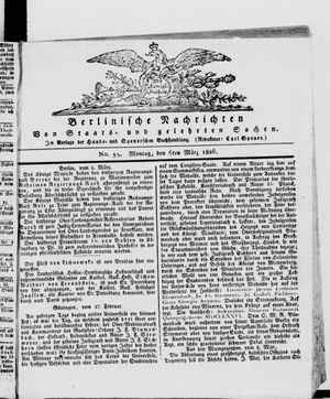 Berlinische Nachrichten von Staats- und gelehrten Sachen vom 06.03.1826