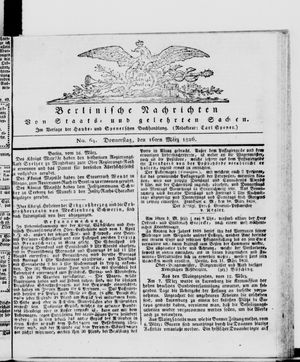 Berlinische Nachrichten von Staats- und gelehrten Sachen vom 16.03.1826