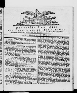 Berlinische Nachrichten von Staats- und gelehrten Sachen vom 20.03.1826
