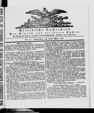 Berlinische Nachrichten von Staats- und gelehrten Sachen vom 30.03.1826