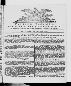 Berlinische Nachrichten von Staats- und gelehrten Sachen vom 31.03.1826