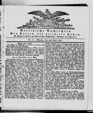 Berlinische Nachrichten von Staats- und gelehrten Sachen vom 03.04.1826