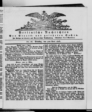 Berlinische Nachrichten von Staats- und gelehrten Sachen vom 04.04.1826