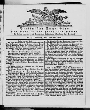 Berlinische Nachrichten von Staats- und gelehrten Sachen vom 12.04.1826