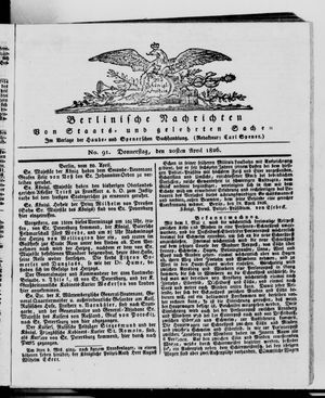 Berlinische Nachrichten von Staats- und gelehrten Sachen vom 20.04.1826