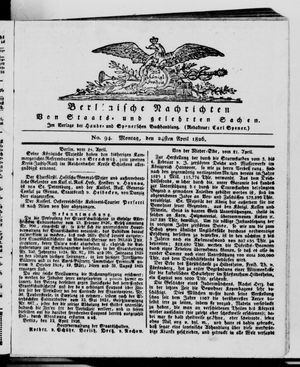 Berlinische Nachrichten von Staats- und gelehrten Sachen vom 24.04.1826