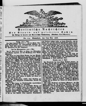 Berlinische Nachrichten von Staats- und gelehrten Sachen vom 06.05.1826