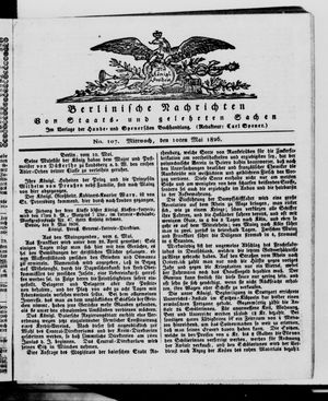 Berlinische Nachrichten von Staats- und gelehrten Sachen vom 10.05.1826