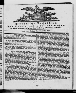 Berlinische Nachrichten von Staats- und gelehrten Sachen vom 12.05.1826